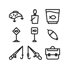 fishing tools icon or logo isolated sign symbol vector illustration - high quality black style vector icons
