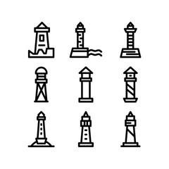 lighthouse icon or logo isolated sign symbol vector illustration - high quality black style vector icons
