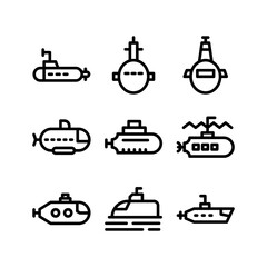 Fototapeta na wymiar submarine icon or logo isolated sign symbol vector illustration - high quality black style vector icons 