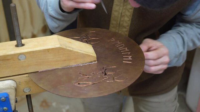 Creation Of A Cover Plate For A New Handmade Musical Instrument, A Resonator Guitar
