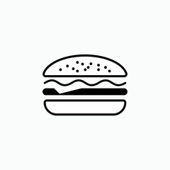 Burger Icon. Fast Food Symbol - Vector.  