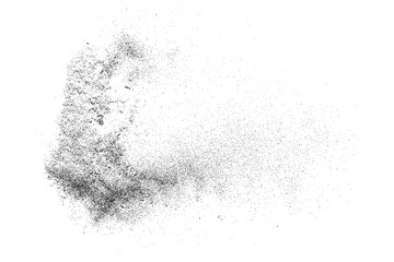 Distressed black texture. Dark grainy texture on white background. Dust overlay textured. Grain noise particles. Rusted white effect. Grunge design elements. Vector illustration, EPS 10.