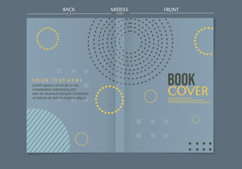 set of geometric style pastel blue book cover designs. book design for school