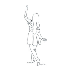 continuous line drawing illustration of ballet dancer