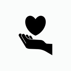 Charity Icon - Vector.  Presented in Glyph Style.   