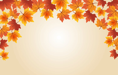 Naklejka na ściany i meble autumn background vector leaves with gradient illustration