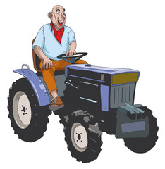 Paysan sur son tracteur