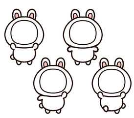 ウサギの顔はめフレームセット