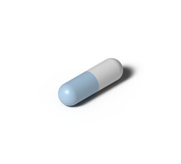 Medical capsule with shadow in PNG format. Graphic 3D illustration in high resolution.