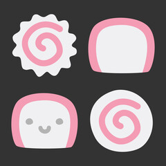 Naruto meatball food vector illustration icon