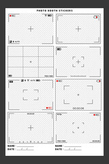 Record video frames and digital photos kawaii cute automatic sticker photo booth vector frame