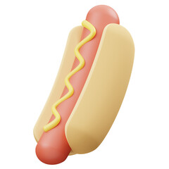 Hotdog Fast Food 3D Icon