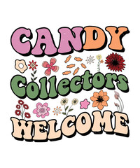 Groovy style Halloween typography t-shirt design, vintage typography t-shirt design, retro Halloween t-shirt design, groovy t-shirt design.