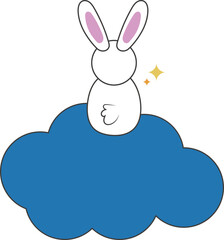 Rabbit Happy Mid Autumn Festival Full Moon Icon