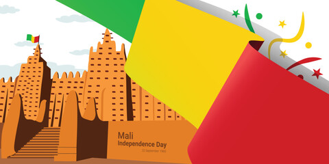 The official flag of Mali Bissau to celebrate independence day - Powered by Adobe