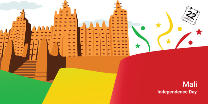 The official flag of Mali Bissau to celebrate independence day