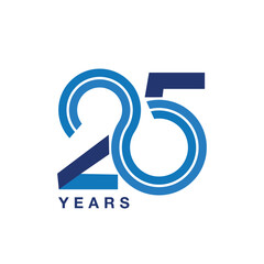 25 years anniversary silver jubilee seamless infinity logo icon unit blue - obrazy, fototapety, plakaty