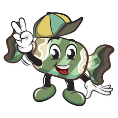 candy character mascot illustration vector