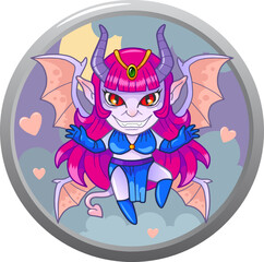 cartoon cute succubus, funny illustration
