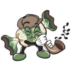 candy character mascot illustration vector playing sexophone