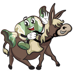 candy character mascot illustration vector ride donky