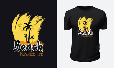 Summer & Beach T shirt Design Vector Graphic Illustration for Print on Demand Site and Tees Business