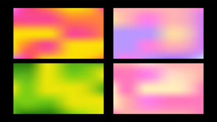 4 sets of colorful pastel gradient backgrounds, suitable for advertisements, banners, websites, social media wallpapers, and others