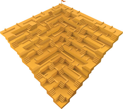 Labyrinth of stairs : bottom entry , top exit	
