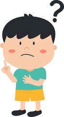 Curious Boy Think Cartoon