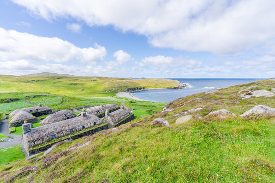 Gearrannan Black House Village And Garenin Bay, Dun Carloway, Isle Of Lewis, Scotland