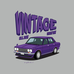 Vintage Retro Classic Car Art