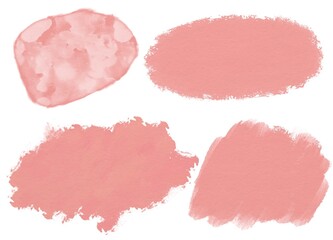Pink Abstract Elements Set Watercolor Texture Label Design