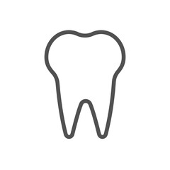 Line art simple vector tooth icon