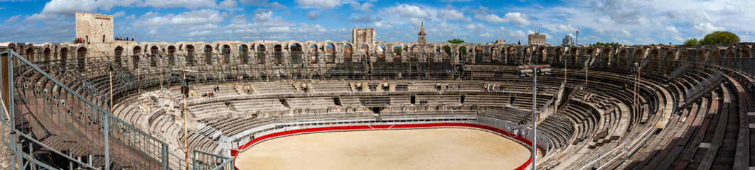 View of the roman arena of Arles, France