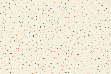 Vector Terrazzo pattern horizontal background. Abstract flooring stone, concrete neutral beige multicolor small elements texture. Granite natural textured print for interior design, wallpaper, fabric.