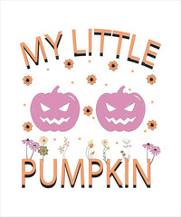 Groovy style Halloween typography t-shirt design, vintage typography t-shirt design, retro Halloween t-shirt design, groovy t-shirt design.