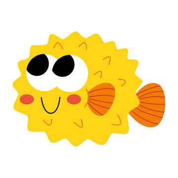 recommend clip art: Cartoon puffer fish icon.