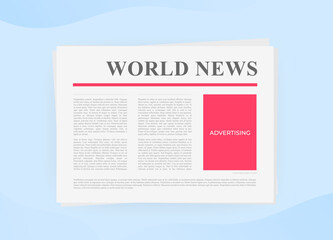 Newspaper with Offline Traditional Advertising block concept vector illustration