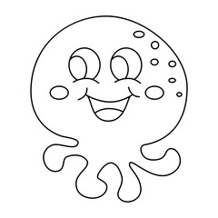 Outlined octopus icon.