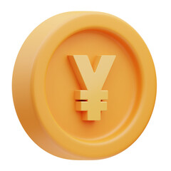 Japanese Icon, Yen coin 3d Illustration