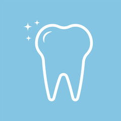 Dental logo Template vector illustration icon design tooth icon. Modern denistry logo. Perfect tooth with stars. Tooth icon	
