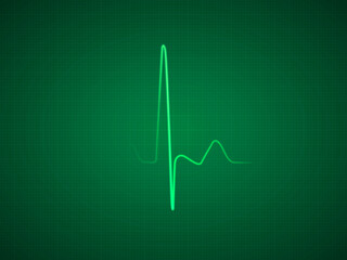 Fototapeta na wymiar Green ECG EKG Diagram of a Stabil Patience