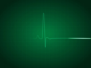 Green ECG EKG Diagram of a Flatline Patience