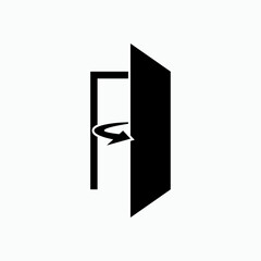 Flip Door Icon. Interior Element Symbol - Vector.    