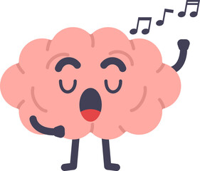 Brain Cartoon Character Singing