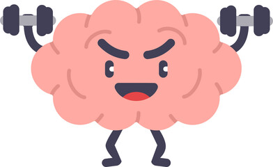 Brain Cartoon Character Work Out