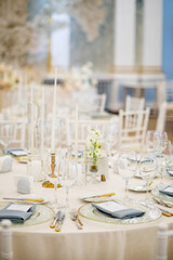 Wedding table decoration catering service.