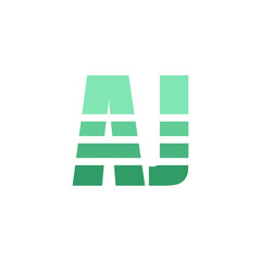 Initial Typography Letter AJ Logo Design Template Design with Creative, Modern Gradient Style
