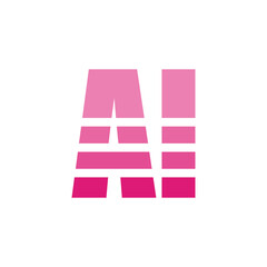 Initial Typography Letter AI Logo Design Template Design with Creative, Modern Gradient Style