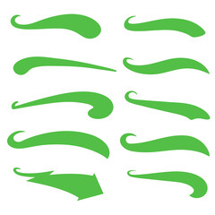 Green Swirls Swoosh Vector Accent Line Work